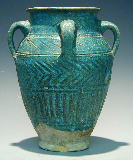 A Persian 13th Century Glazed Pottery Jar, Intact