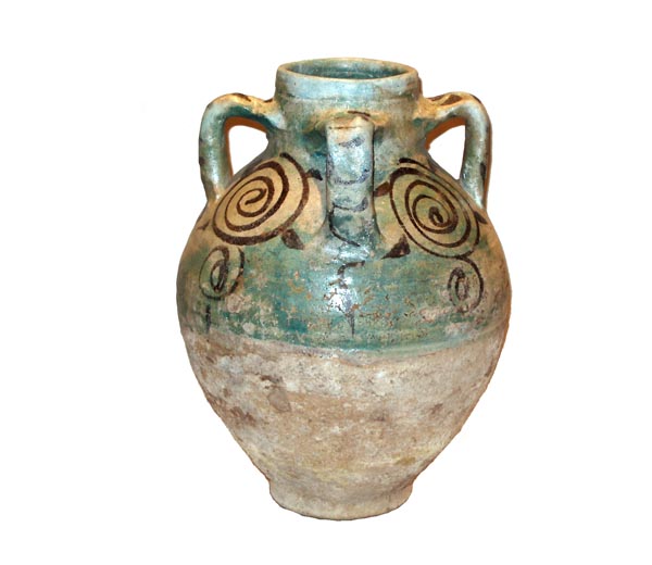 Turquoise Glazed Pottery Storage Jar