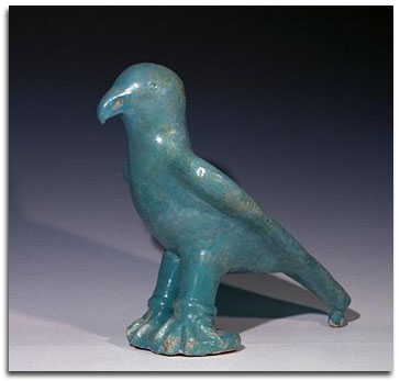 A Turquoise Glazed Pottery Falcon, 12th cent.