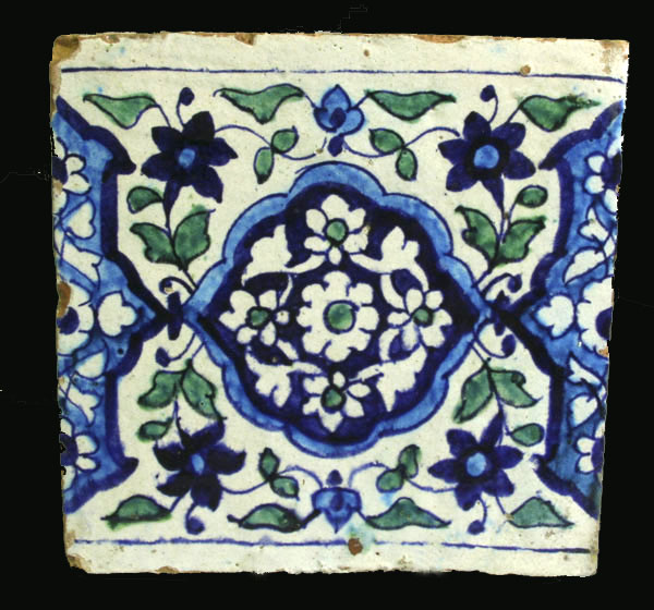 A Multan Glazed Pottery Tile, Islamic, Indian, Pakistan, Persian