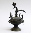 Indian Bronze Cosmetic Box with Peacocks