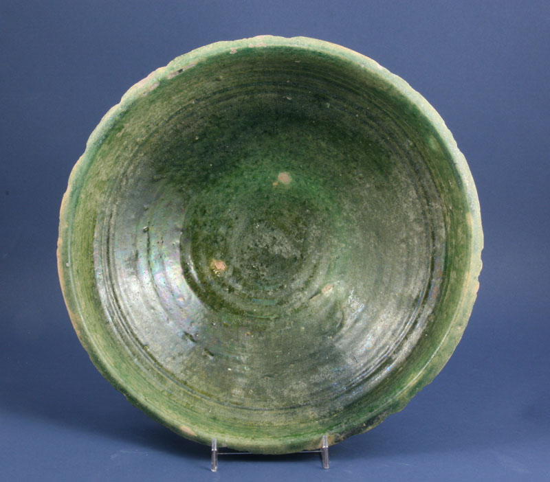 A Nishapur or Samanid Green Glazed Pottery Bowl