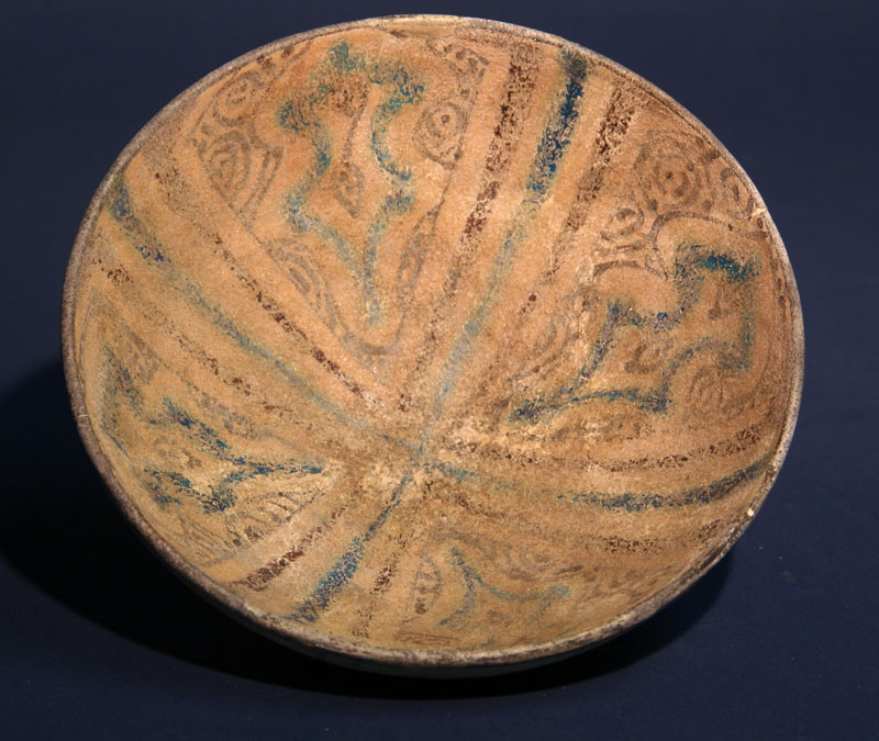 Sultanabad Slip Painted Pottery Bowl