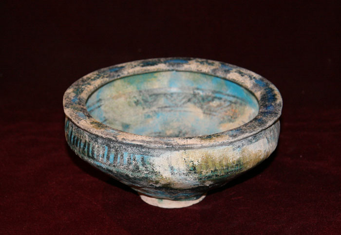 Kashan Blue Glazed Pottery Bowl