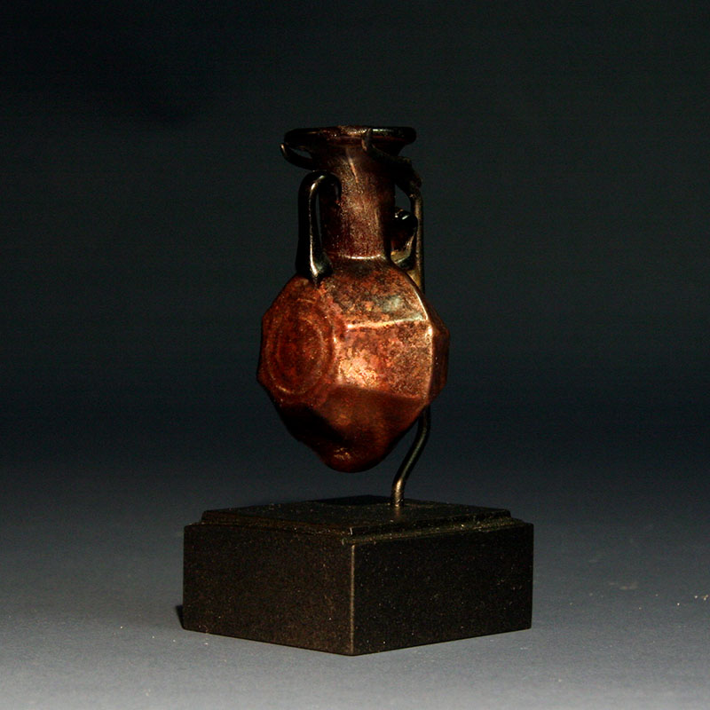 Roman Aubergine Glass Bottle